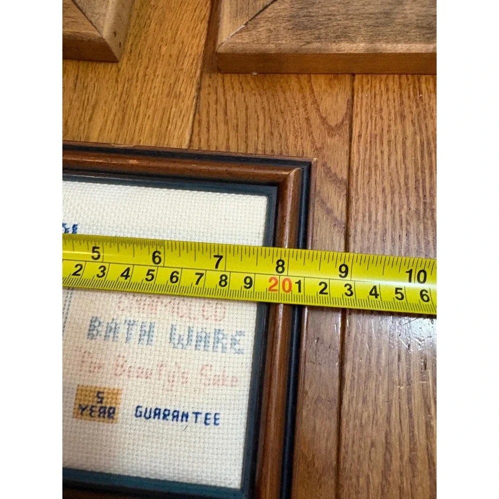 Lot‎ of 3 Vintage Framed Cross Stitch Art Bathroom Humor Toddler Dog
